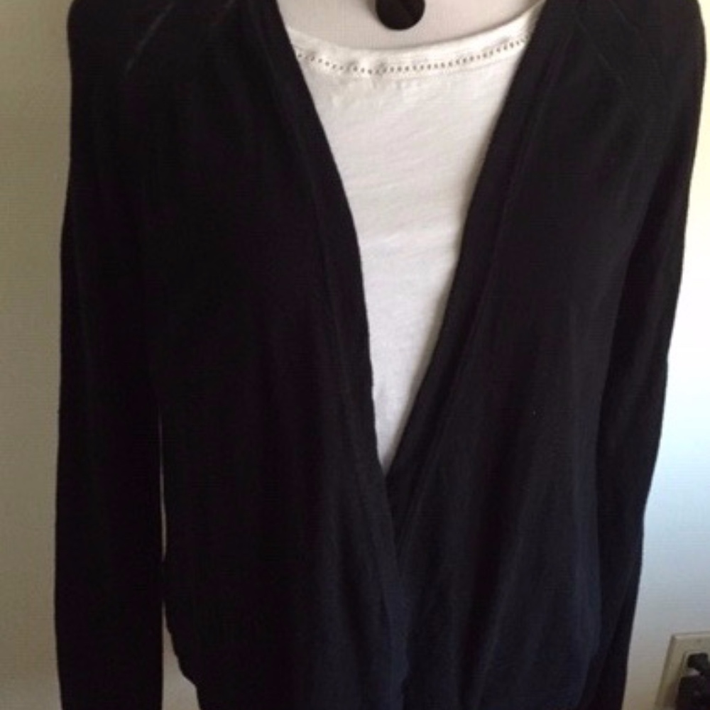 black lightweight cotton blend sweater